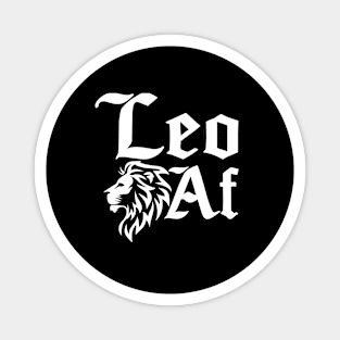 Lion graphic art leo af July August Birthday retro Leo Zodiac sign Magnet